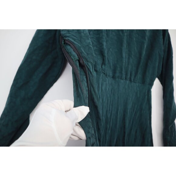 Y2K Vintage Carole Little Green Jacquard Whymsiegoth Dress Lace Grannycore Boho - Picture 8 of 11